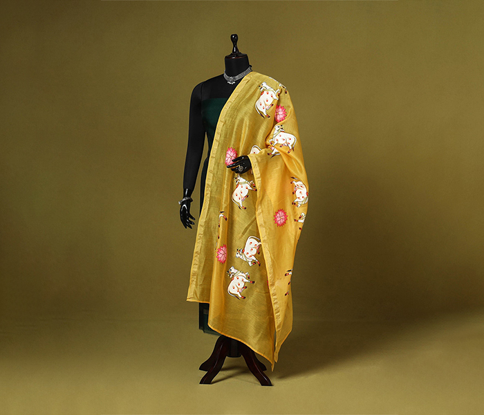 Handpainted Pichwai Art Dupatta